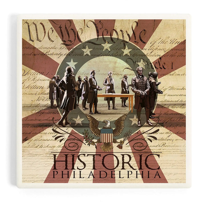 Philadelphia, Pennsylvania, Signing of the Constitution, Coasters Coasters Lantern Press 