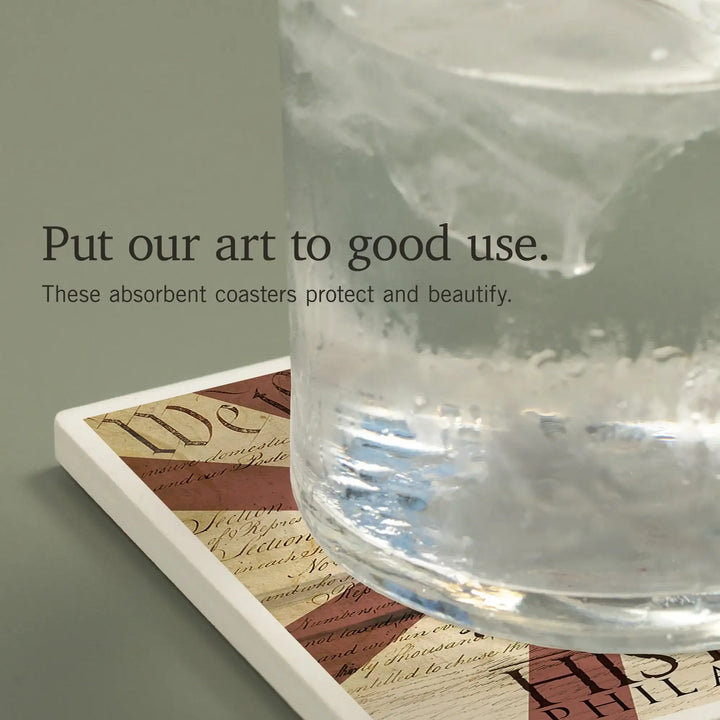 Philadelphia, Pennsylvania, Signing of the Constitution, Coasters Coasters Lantern Press 