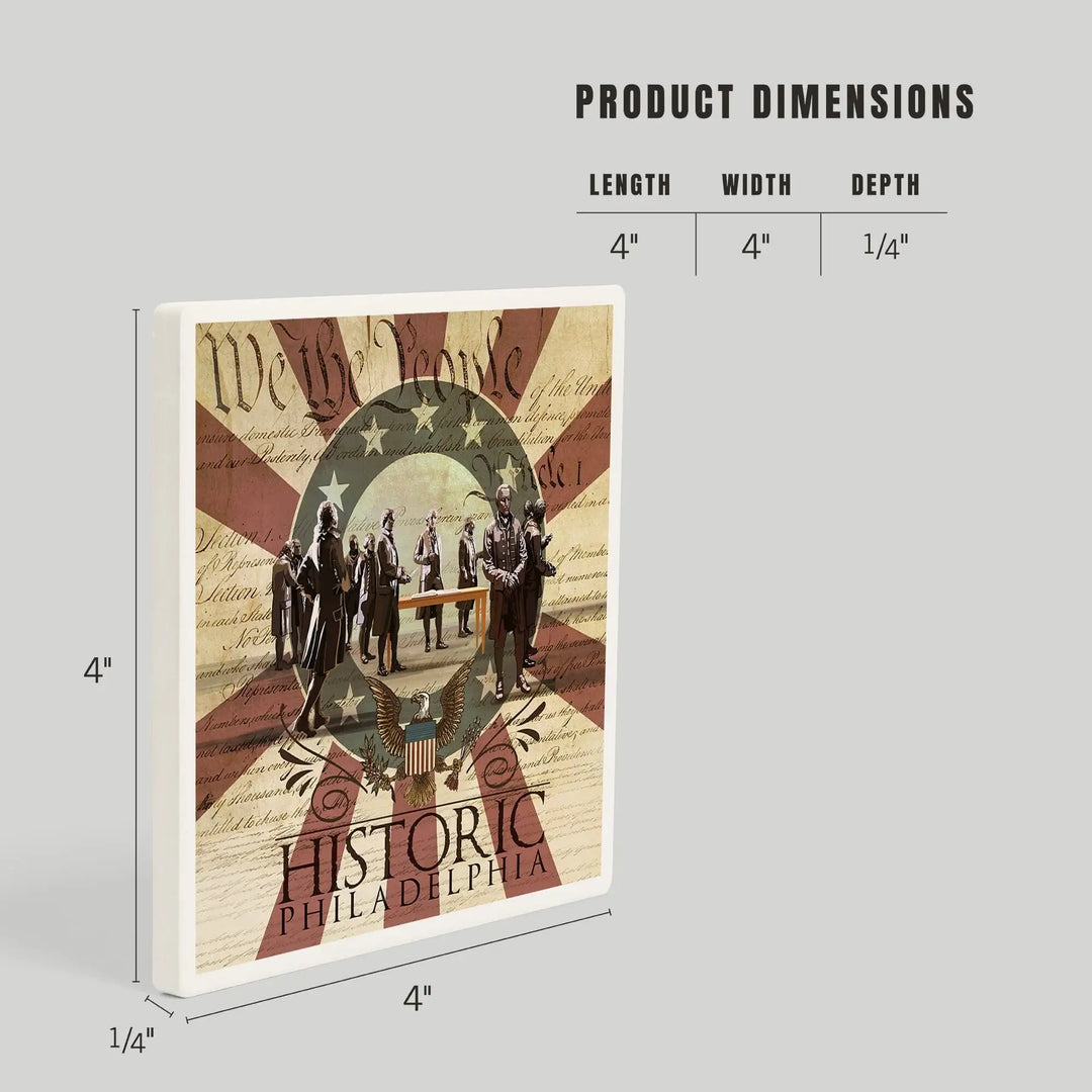 Philadelphia, Pennsylvania, Signing of the Constitution, Coasters Coasters Lantern Press 