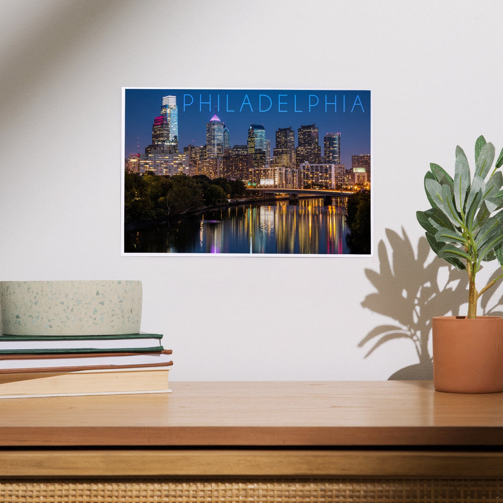 Philadelphia, Pennsylvania, Skyline at Night, Art & Giclee Prints Art Lantern Press 