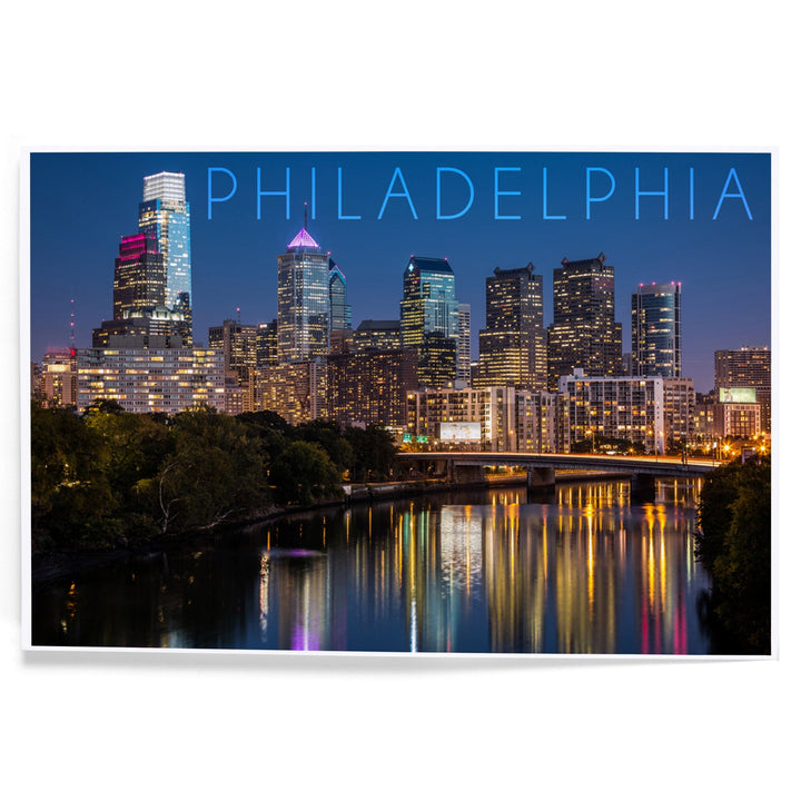 Philadelphia, Pennsylvania, Skyline at Night, Art & Giclee Prints Art Lantern Press 