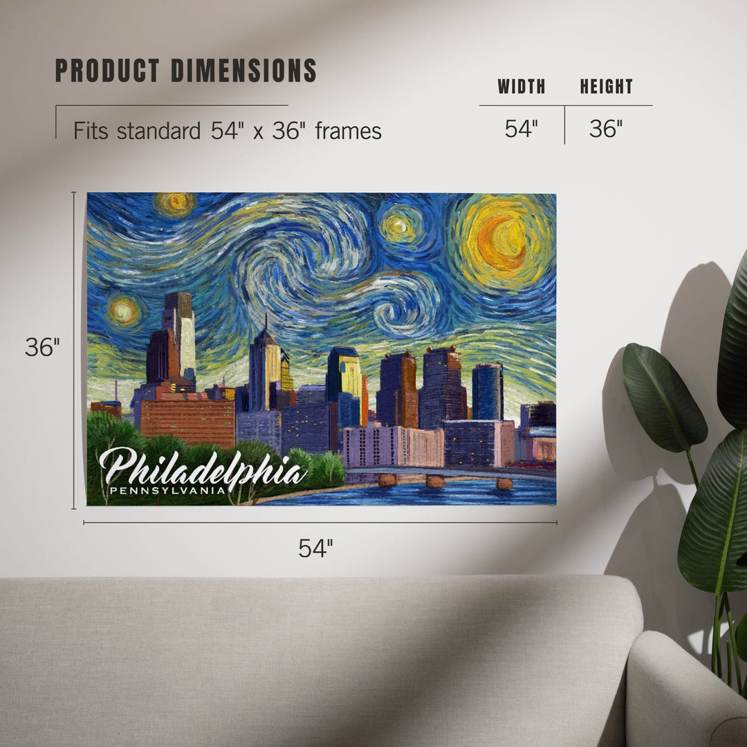 Philadelphia, Pennsylvania, Starry Night City Series, Art & Giclee Prints Art Lantern Press 