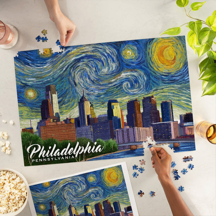 Philadelphia, Pennsylvania, Starry Night City Series, Jigsaw Puzzle Puzzle Lantern Press 