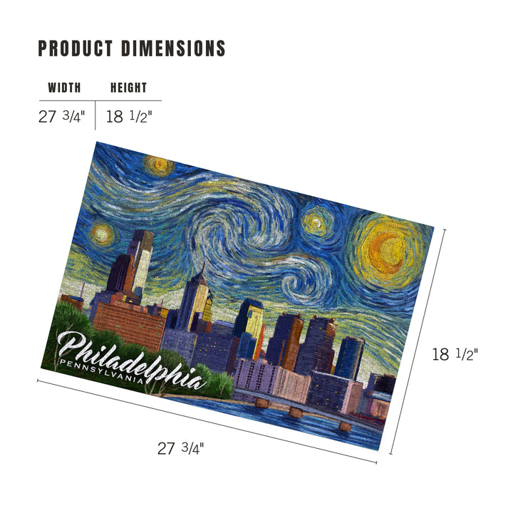 Philadelphia, Pennsylvania, Starry Night City Series, Jigsaw Puzzle Puzzle Lantern Press 