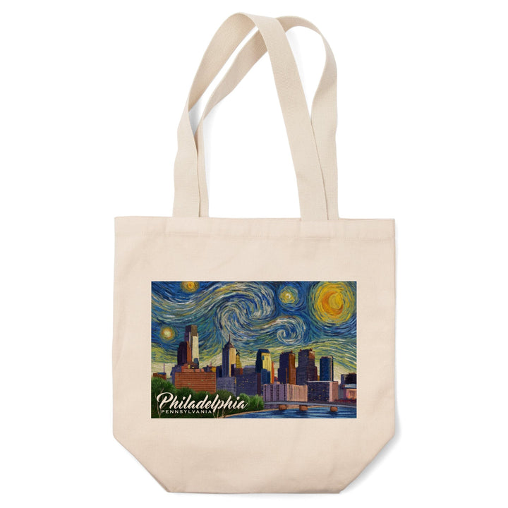 Philadelphia, Pennsylvania, Starry Night City Series, Tote Bag Totes Lantern Press 