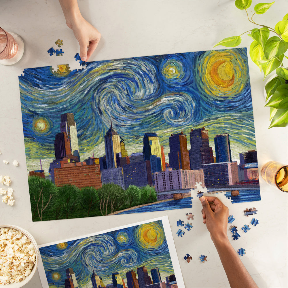Philadelphia, Pennsylvania, Starry Night Series, Jigsaw Puzzle Puzzle Lantern Press 