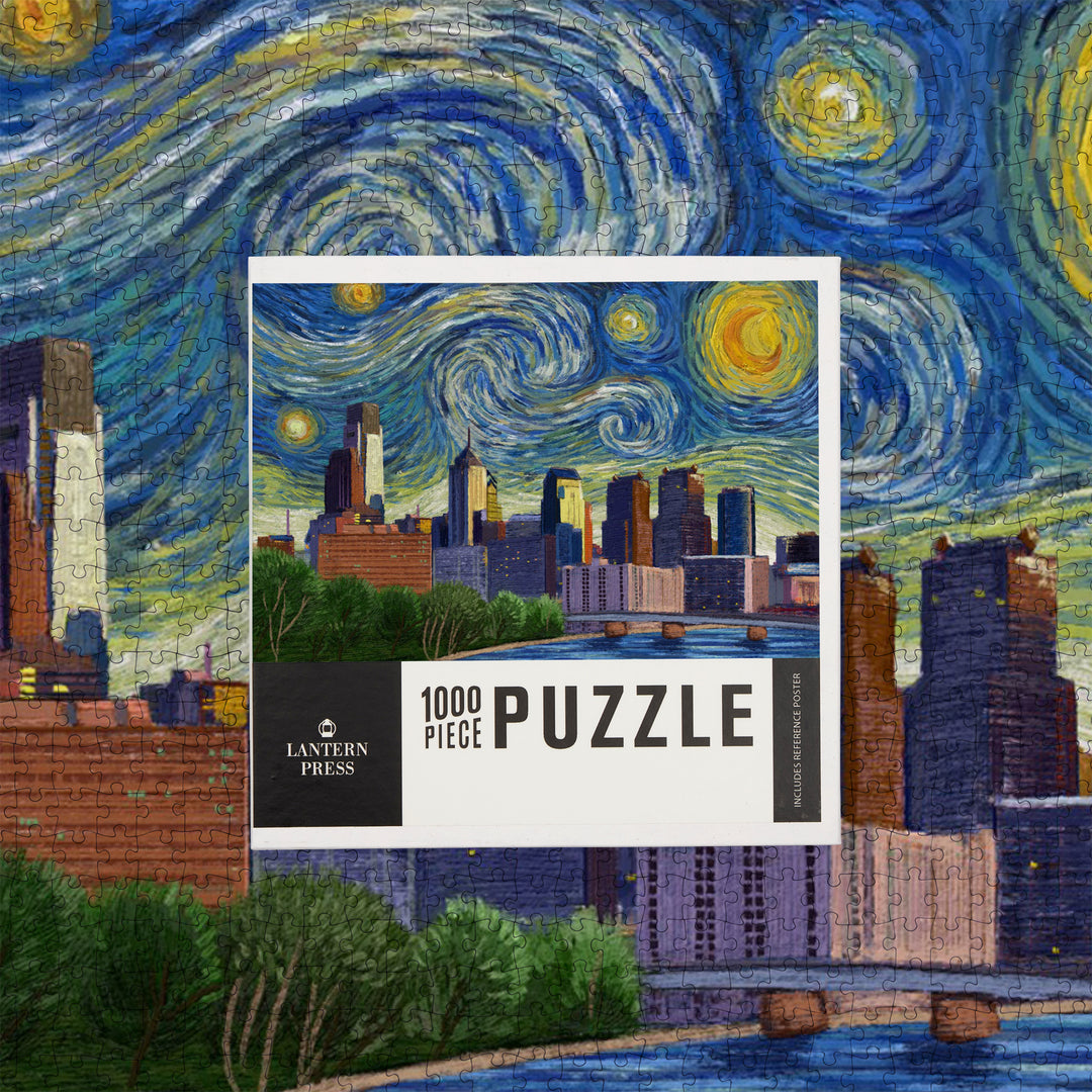 Philadelphia, Pennsylvania, Starry Night Series, Jigsaw Puzzle Puzzle Lantern Press 
