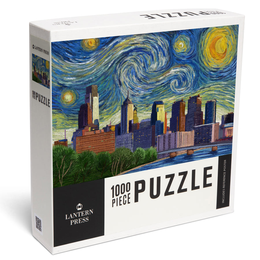 Philadelphia, Pennsylvania, Starry Night Series, Jigsaw Puzzle Puzzle Lantern Press 