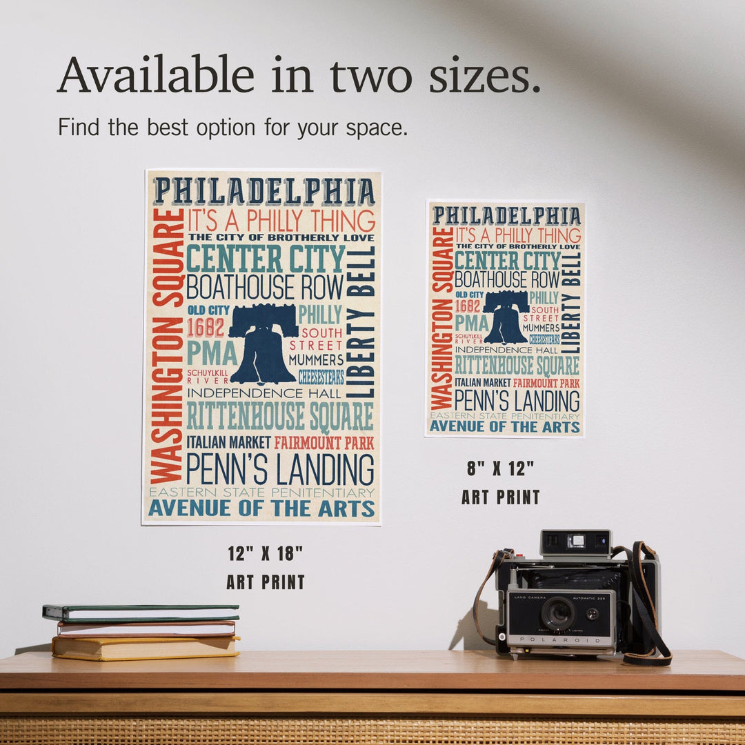 Philadelphia, Pennsylvania, Typography, Art & Giclee Prints Art Lantern Press 