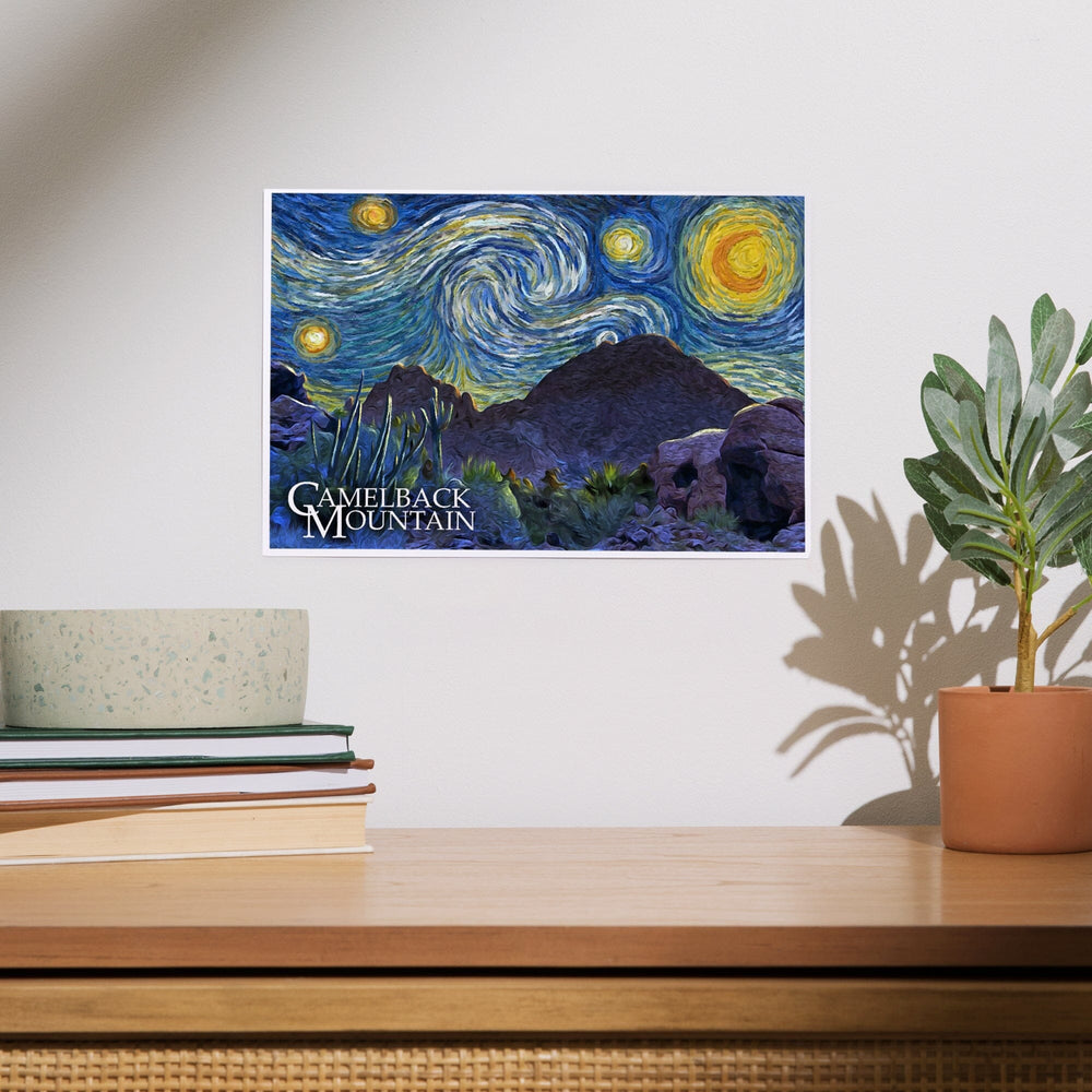 Phoenix, Arizona, Camelback Mountain, Starry Night, Art & Giclee Prints Art Lantern Press 