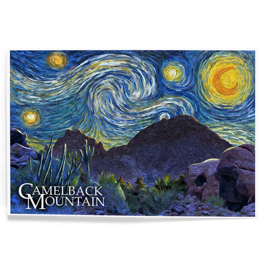 Phoenix, Arizona, Camelback Mountain, Starry Night, Art & Giclee Prints Art Lantern Press 