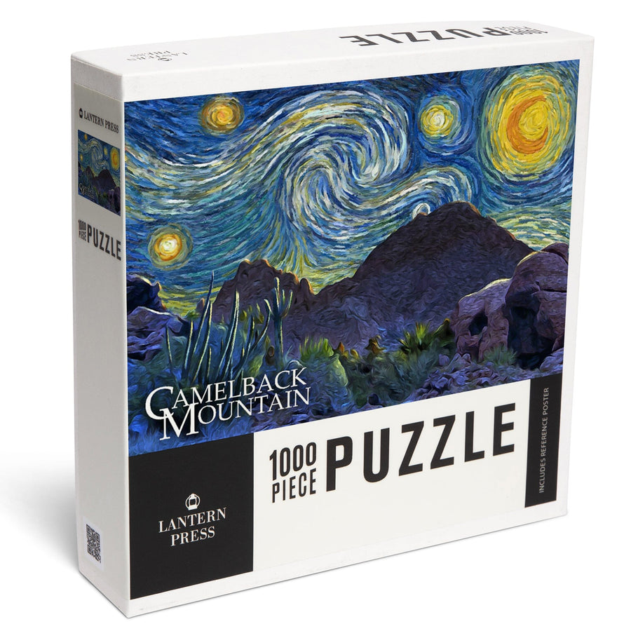 Phoenix, Arizona, Camelback Mountain, Starry Night, Jigsaw Puzzle Puzzle Lantern Press 