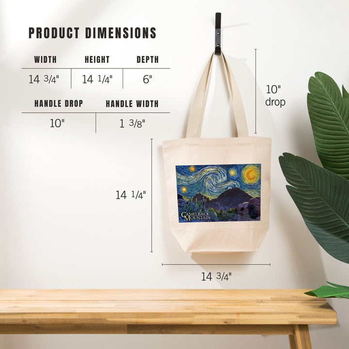 Phoenix, Arizona, Camelback Mountain, Starry Night, Tote Bag Totes Lantern Press 