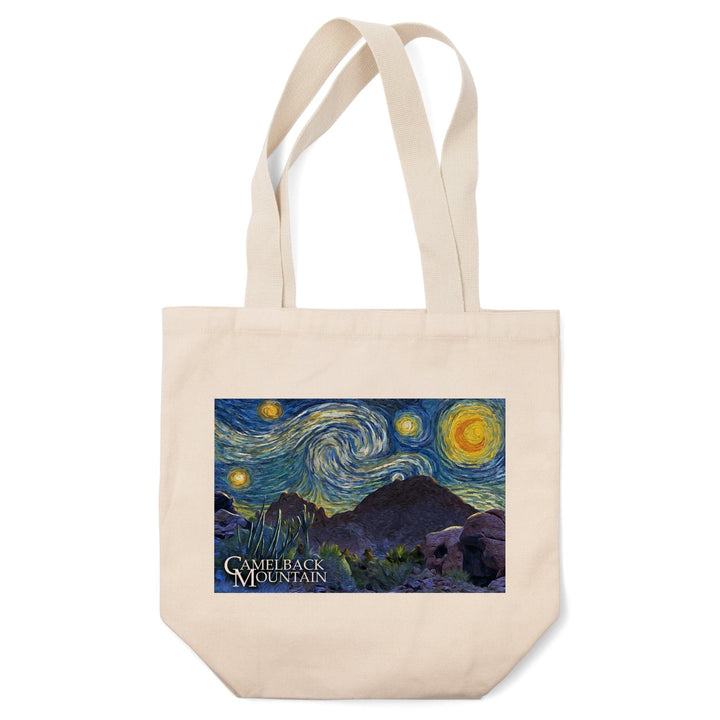 Phoenix, Arizona, Camelback Mountain, Starry Night, Tote Bag Totes Lantern Press 
