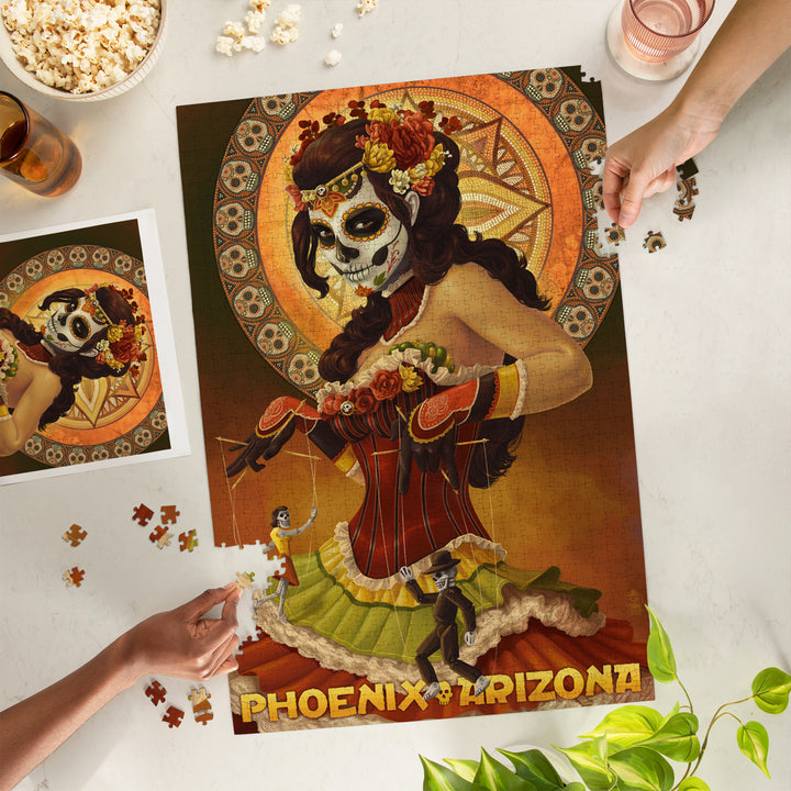 Phoenix, Arizona, Day of the Dead Marionettes, Jigsaw Puzzle Puzzle Lantern Press 