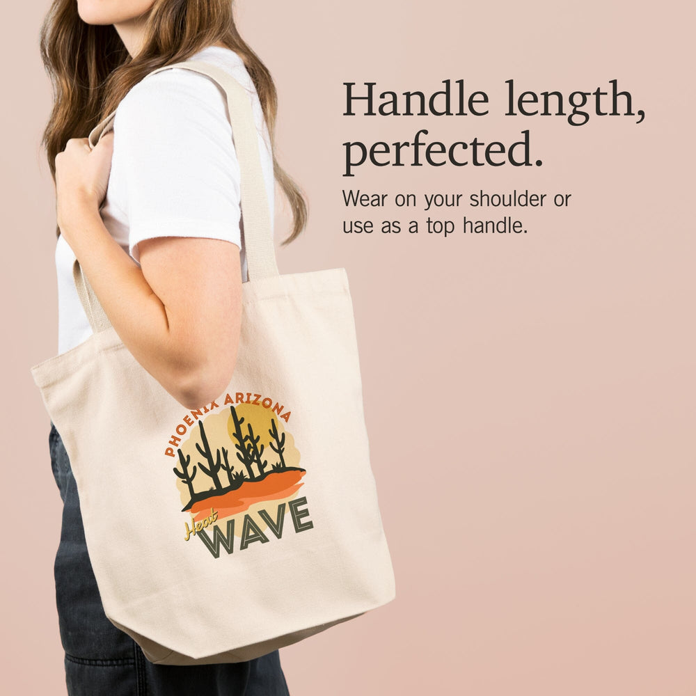 Phoenix, Arizona, Heat Wave, Vector Desert Scene,, Tote Bag Totes Lantern Press 