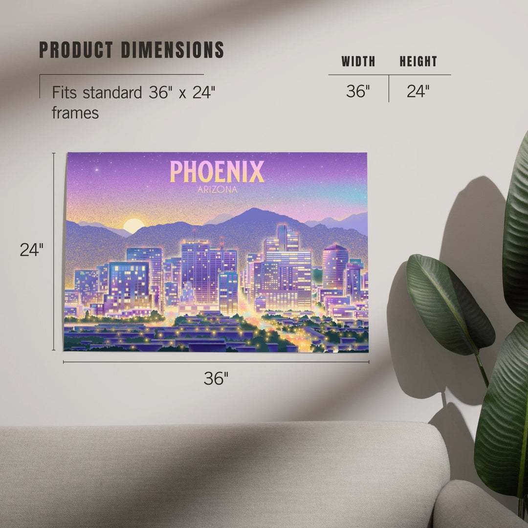 Phoenix, Arizona, Lithograph, City Series, Art & Giclee Prints Art Lantern Press 