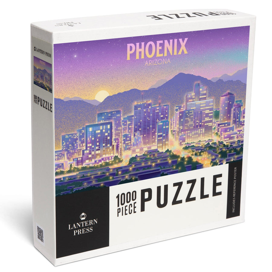 Phoenix, Arizona, Lithograph, City Series, Jigsaw Puzzle Puzzle Lantern Press 