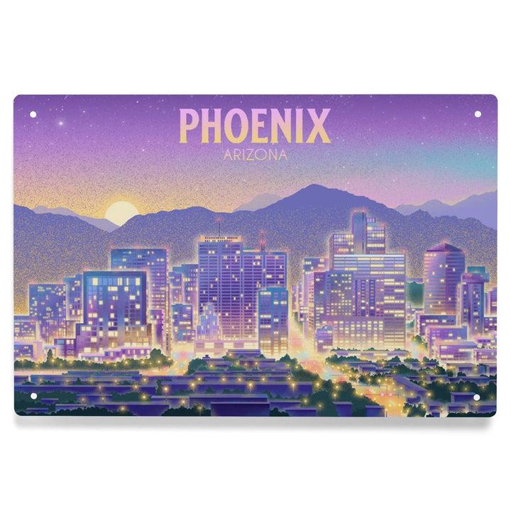 Phoenix, Arizona, Lithograph, City Series, Metal Signs Metal Lantern Press 