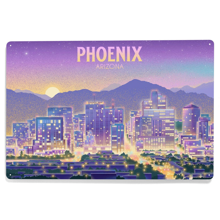 Phoenix, Arizona, Lithograph, City Series, Metal Signs Metal Lantern Press 