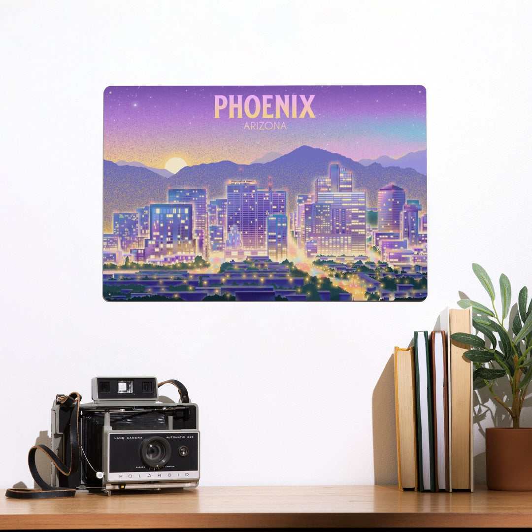 Phoenix, Arizona, Lithograph, City Series, Metal Signs Metal Lantern Press 