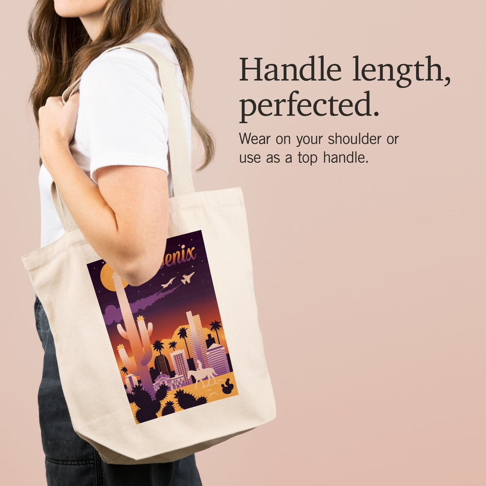 Phoenix, Arizona, Retro Skyline Chromatic Series, Tote Bag Totes Lantern Press 