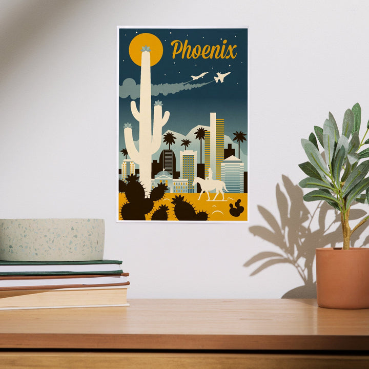 Phoenix, Arizona, Retro Skyline Series, Art & Giclee Prints Art Lantern Press 