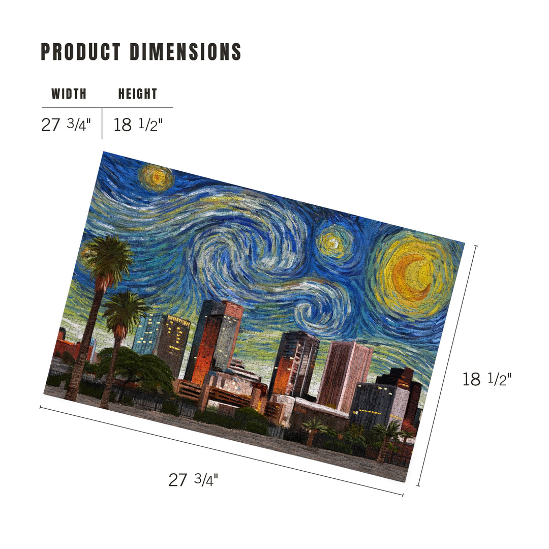 Phoenix, Arizona, Starry Night City Series, Jigsaw Puzzle Puzzle Lantern Press 