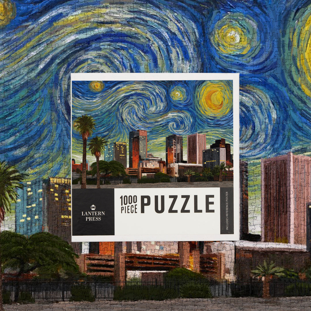 Phoenix, Arizona, Starry Night City Series, Jigsaw Puzzle Puzzle Lantern Press 