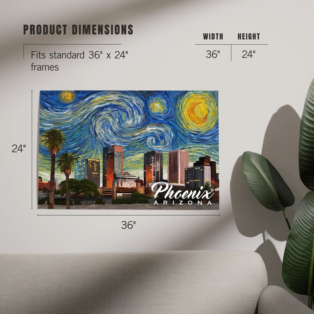 Phoenix, Arizona, Starry Night Series, Art & Giclee Prints Art Lantern Press 