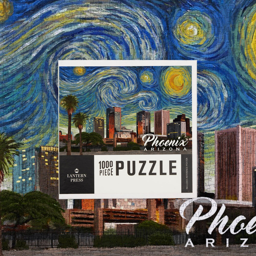 Phoenix, Arizona, Starry Night Series, Jigsaw Puzzle Puzzle Lantern Press 
