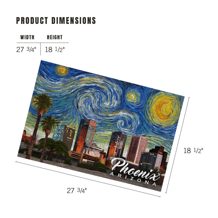 Phoenix, Arizona, Starry Night Series, Jigsaw Puzzle Puzzle Lantern Press 