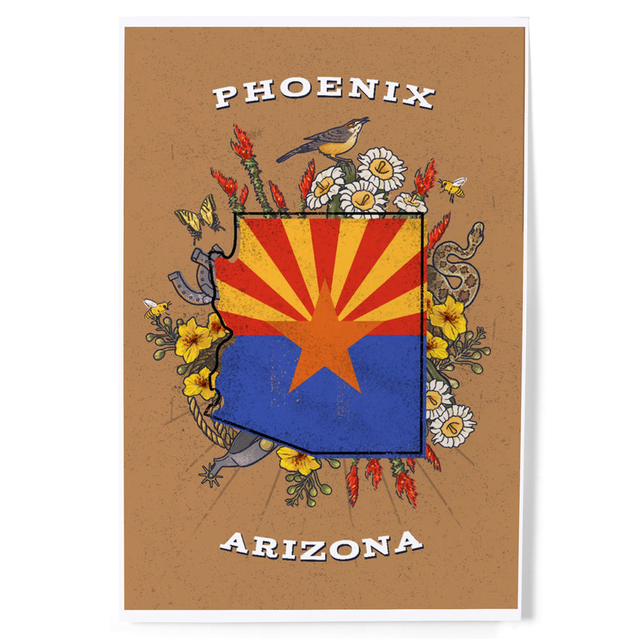 Phoenix, Arizona, Treasure Trove, State Series, Art & Giclee Prints Art Lantern Press 