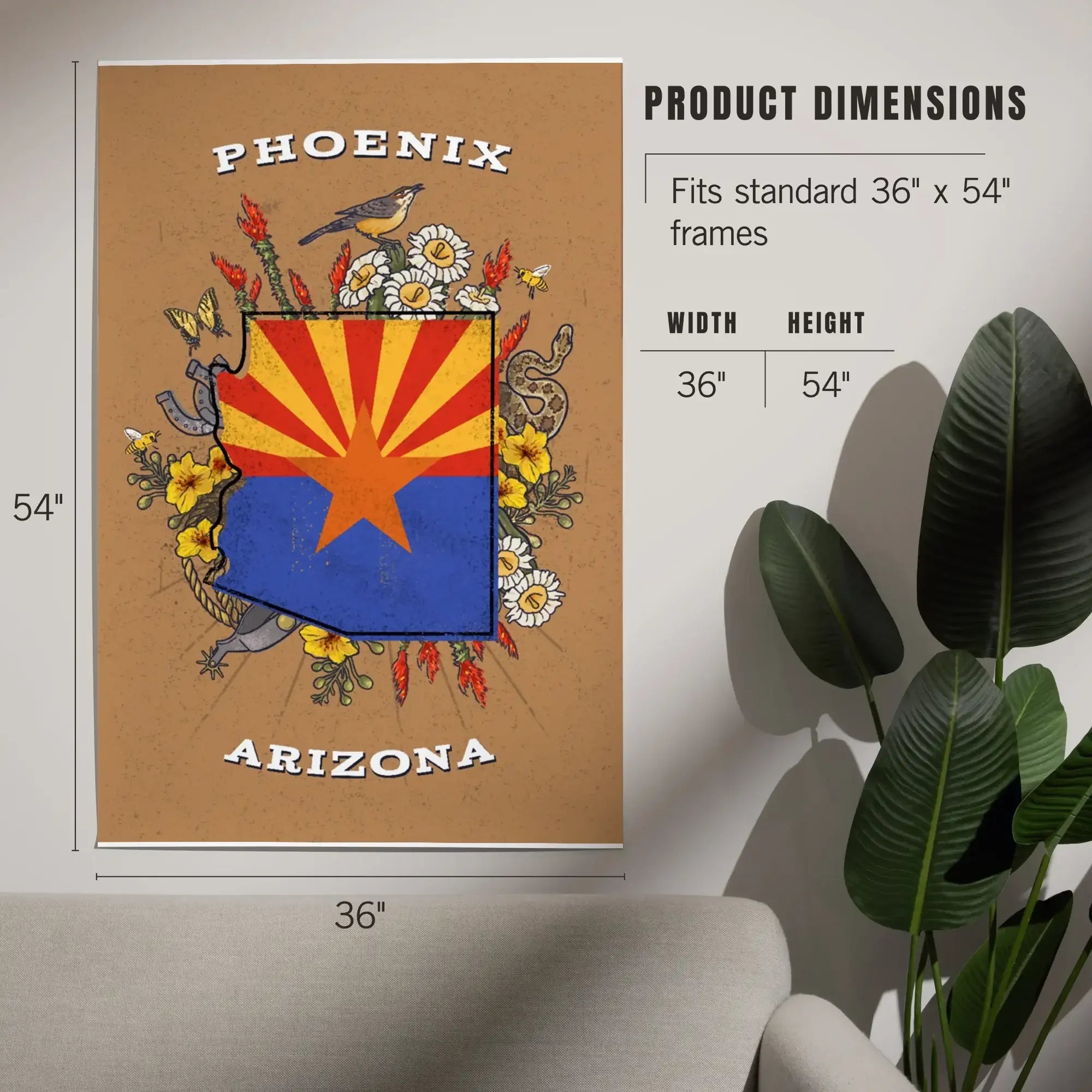 Phoenix, Arizona, Treasure Trove, State Series art & giclee prints