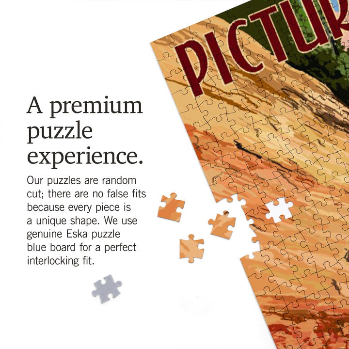 Pictured Rocks, Michigan, Kayaker, Jigsaw Puzzle Puzzle Lantern Press 