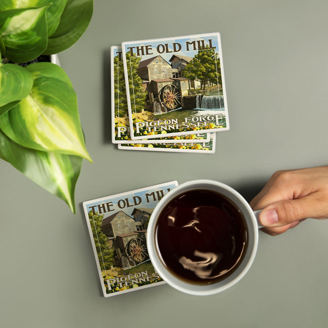 Pigeon Forge, Tennessee, The Old Mill, Coasters Coasters Lantern Press 