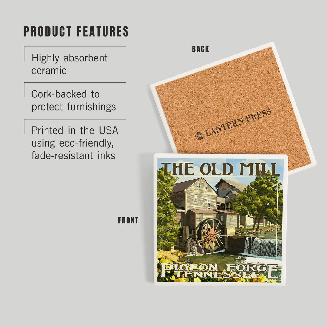 Pigeon Forge, Tennessee, The Old Mill, Coasters Coasters Lantern Press 