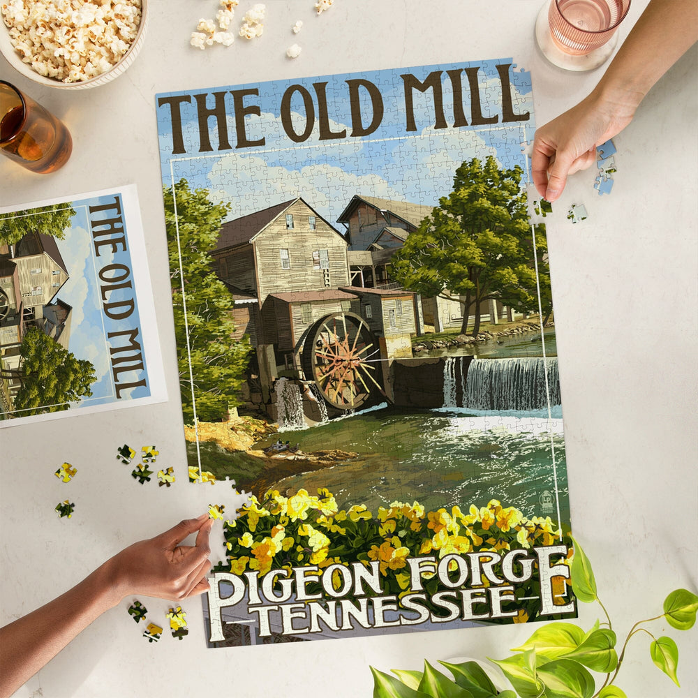 Pigeon Forge, Tennessee, The Old Mill, Jigsaw Puzzle Puzzle Lantern Press 