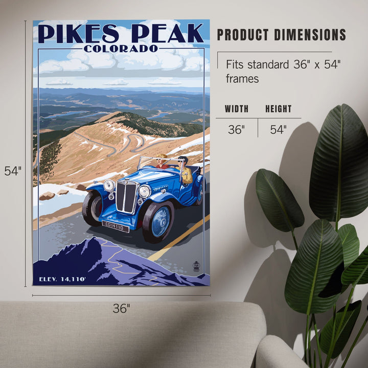 Pikes Peak, Colorado, Auto Road Scene, Art & Giclee Prints Art Lantern Press 