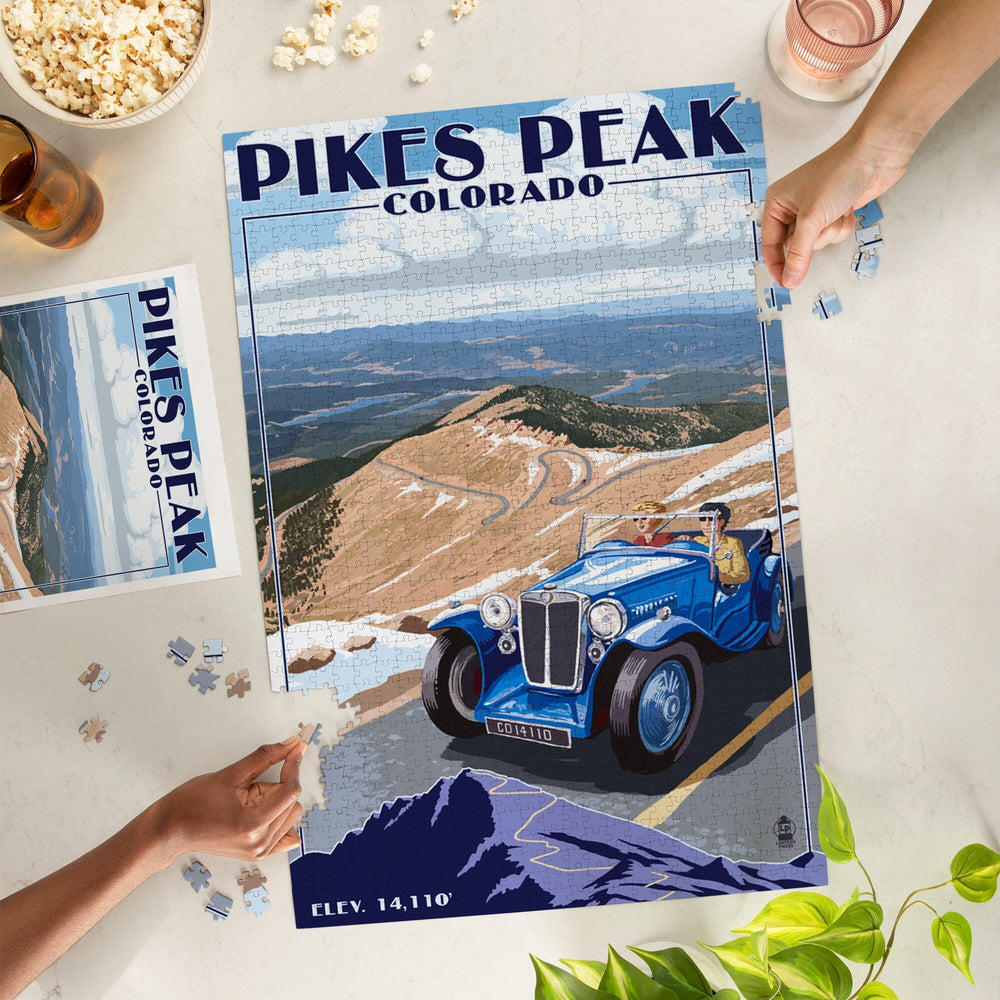 Pikes Peak, Colorado, Auto Road Scene, Jigsaw Puzzle Puzzle Lantern Press 