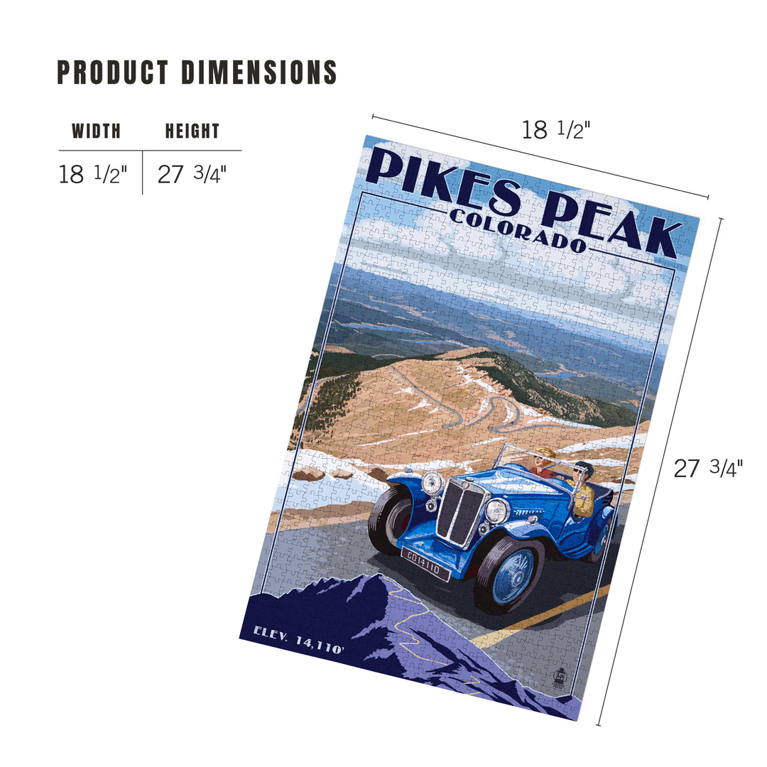 Pikes Peak, Colorado, Auto Road Scene, Jigsaw Puzzle Puzzle Lantern Press 