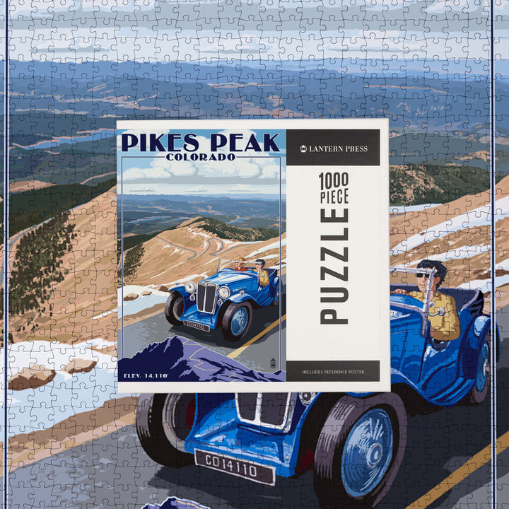 Pikes Peak, Colorado, Auto Road Scene, Jigsaw Puzzle Puzzle Lantern Press 