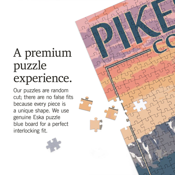 Pikes Peak, Colorado, Bear and Spring Flowers, Jigsaw Puzzle Puzzle Lantern Press 