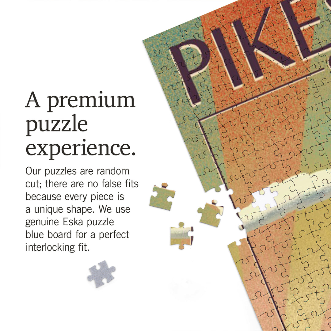 Pikes Peak, Colorado, Lithograph, Jigsaw Puzzle Puzzle Lantern Press 