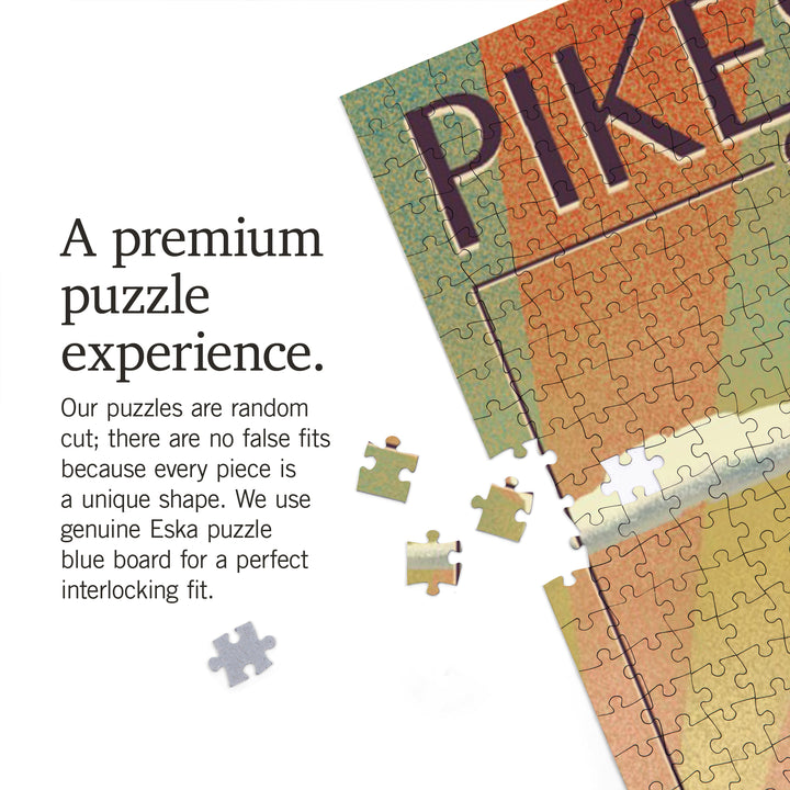 Pikes Peak, Colorado, Lithograph, Jigsaw Puzzle Puzzle Lantern Press 