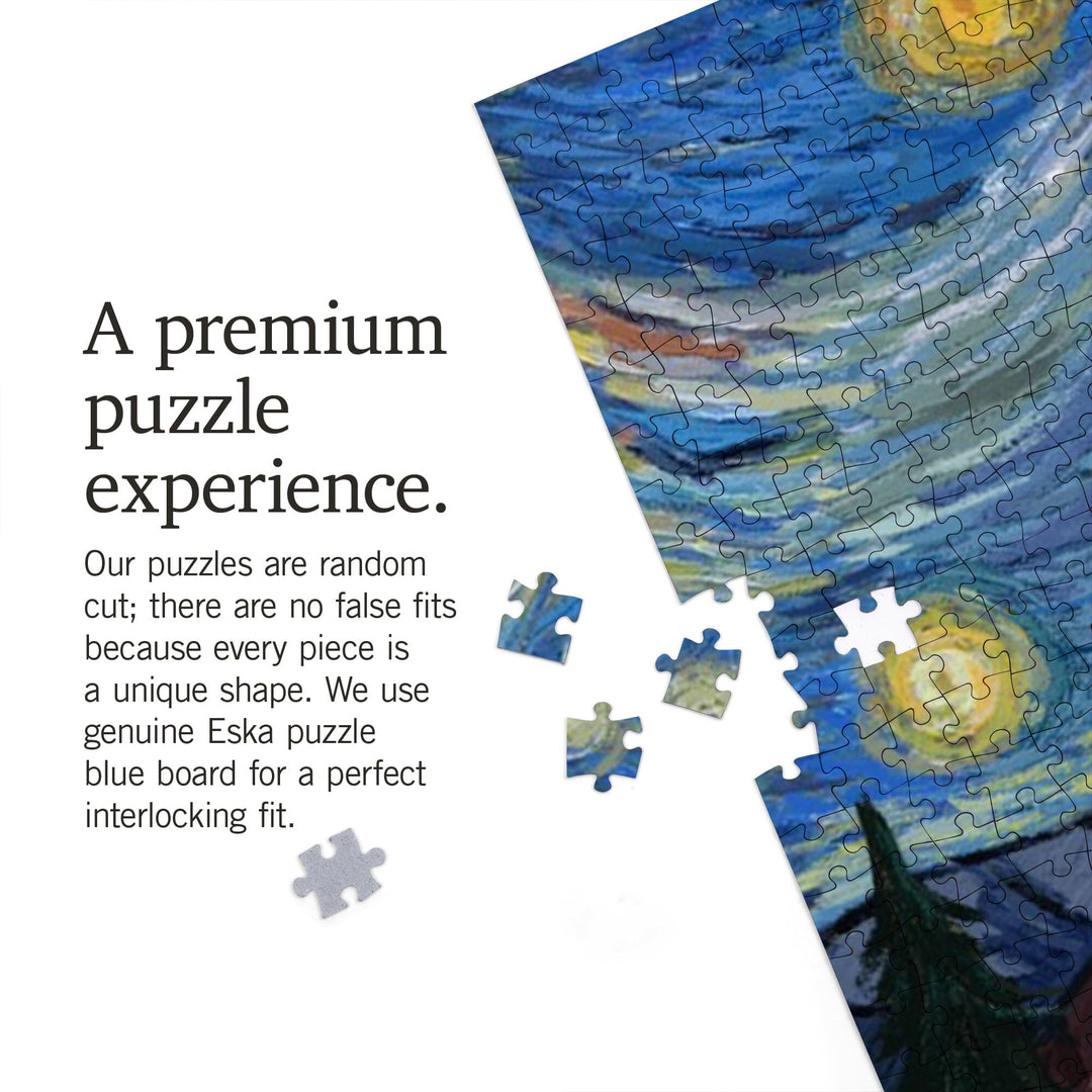 Pikes Peak, Colorado, Van Gogh Starry Night, Jigsaw Puzzle Puzzle Lantern Press 