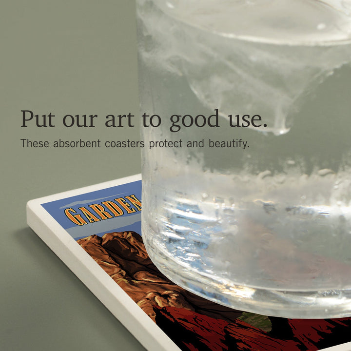 Pikes Peak from Garden of the Gods, Colorado, Coasters Coasters Lantern Press 