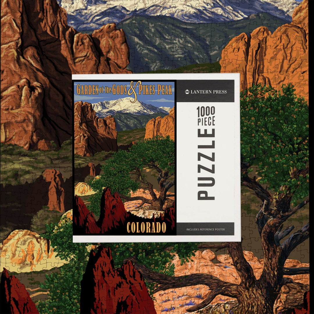 Pikes Peak from Garden of the Gods, Colorado, Jigsaw Puzzle Puzzle Lantern Press 