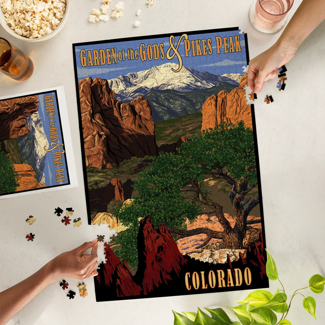 Pikes Peak from Garden of the Gods, Colorado, Jigsaw Puzzle Puzzle Lantern Press 