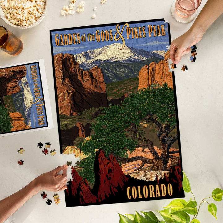 Pikes Peak from Garden of the Gods, Colorado, Jigsaw Puzzle Puzzle Lantern Press 